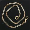 Image 2 : Vintage 14k Two Tone Gold 13.5" Polished Open Bar & Curb Link Pocket Watch Chain