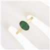 Image 3 : Solid 18K Yellow Gold 1.21 ctw Oval Bezel Set Emerald Solitaire Engagement Ring