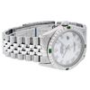 Image 5 : Rolex Mens Stainless Steel White Roman 36MM Diamond And Emerald Datejust