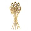 Image 3 : Vintage 14K Gold 0.53 ctw Diamond Sapphire & Ruby Cluster Wheat Bushel Pin Brooc