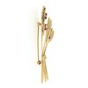 Image 5 : Vintage 14K Gold 0.53 ctw Diamond Sapphire & Ruby Cluster Wheat Bushel Pin Brooc
