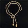 Image 5 : Vintage Tiffany & Co 14K Gold Twisted Wheat & Rope Chain w/ Knot Lariat Necklace