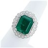 Image 2 : 8.68 ctw Emerald and 0.79 ctw Diamond 14K White Gold Ring