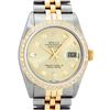 Image 1 : Rolex Mens Two Tone Yellow Gold And Stainless Steel Champagne Diamond 36MM Datej