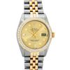 Image 2 : Rolex Mens Two Tone Yellow Gold And Stainless Steel Champagne Diamond 36MM Datej