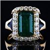 Image 1 : 4.55 ctw Emerald and 0.85 ctw Diamond 18K Yellow Gold Ring (GIA CERTIFIED)