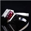 Image 1 : 1.06 ctw UNHEATED Ruby and 0.14 ctw Diamond Platinum Ring (GIA CERTIFIED)