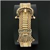 Image 4 : Victorian Revival 14K Gold Black Enamel Tassel Fancy Slide Buckle Strap Bracelet