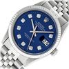 Image 2 : Rolex Mens Stainless Steel 36MM Blue Diamond Datejust Wristwatch
