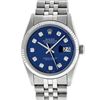 Image 3 : Rolex Mens Stainless Steel 36MM Blue Diamond Datejust Wristwatch