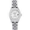 Image 2 : Rolex Ladies Quickset Stainless Steel Silver Diamond Bezel Datejust Wristwatch
