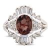 Image 2 : 2.31 ctw UNHEATED Red Sapphire and 1.17 ctw Diamond 14K White Gold Ring