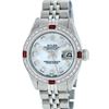 Image 1 : Rolex Ladies Quickset Stainless Steel White Diamond And Ruby 26MM Datejust Wrist