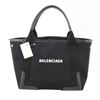 Image 9 : Balenciaga Black Canvas Navy Cabas Small Tote Bag