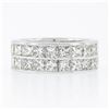 Image 4 : 14k White Gold 6.0 ctw Princess Channel Diamond Dual Double Row Eternity Band Ri