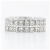 Image 6 : 14k White Gold 6.0 ctw Princess Channel Diamond Dual Double Row Eternity Band Ri