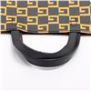 Image 6 : Gucci Black Yellow PVC Leather Square Tote Bag