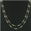 Image 3 : Vintage 18k Gold Long Enamel Pearl By The Yard & Twisted Wire Link 40" Necklace