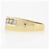 Image 6 : Men's 14K Yellow Gold 1.10 ctw Round Brilliant Channel Set Diamond Wavy Band Rin