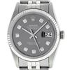 Image 3 : Rolex Mens Stainless Steel Slate Grey Diamond 36MM Datejust Wristwatch