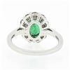 Image 7 : NEW Classic 18K TT Gold 2.11 ctw Oval Emerald Solitaire w/ Round Diamond Halo Ri