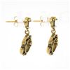 Image 4 : Vintage Victorian Revival 14k Yellow Gold Floral Open Work Drop Dangle Earrings