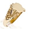 Image 9 : Men's Vintage 14K Yellow Gold Engraveable Shield Center Etched Shank Signet Ring