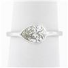 Image 2 : NEW Platinum GIA 1.06 ctw Pear Sideways Bezel Diamond Solitaire Engagement Ring