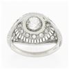 Image 7 : Vintage Platinum 1.21 ctw GIA Old European Diamond Dome Filigree Engagement Ring