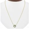 Image 1 : NEW 14K Gold Round Diamond & Emerald Halo w/ Milgrain Flower Pendant & Chain