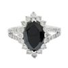 Image 1 : 2.64 ctw FANCY BLACK CENTER Diamond 14KT White Gold Ring (3.44 ctw Diamonds)