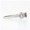 Image 5 : Vintage 18k White Gold.93 ctw Round Prong Garnet Solitaire & Diamond Accents Rin