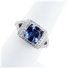 Image 2 : 2.98 ctw Tanzanite and 0.65 ctw Diamond Platinum Ring
