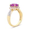 Image 3 : 2.71 ctw Purplish-Pink Sapphire and 0.66 ctw Diamond 18K Yellow Gold Ring (GIA C