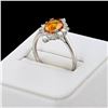 Image 3 : 1.75 ctw Yellow-Orange Sapphire and 0.51 ctw Diamond Platinum Ring (GIA CERTIFIE
