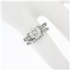 Image 3 : 14K White Gold 1.38 ctw Round 6 Prong Diamond Engagement Ring Matching Band Set