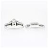 Image 7 : 14K White Gold 1.38 ctw Round 6 Prong Diamond Engagement Ring Matching Band Set