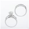 Image 8 : 14K White Gold 1.38 ctw Round 6 Prong Diamond Engagement Ring Matching Band Set