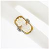 Image 3 : Antique 10k Gold Rectangular Carved Shell Cameo Etched Floral Open Filigree Ring