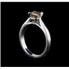 Image 4 : 14KT White Gold 0.95 ctw Oval Cut Fancy Brown Diamond Solitaire Ring
