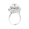 Image 4 : 2.84 ctw Emerald And Diamond Double Halo Ring - 14KT White Gold