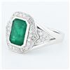 Image 1 : 2.51 ctw Emerald and 0.55 ctw Diamond 18K White Gold Ring