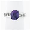 Image 1 : Platinum 2.83 ctw GIA Cushion Ceylon Purple Sapphire & Diamond Engagement Ring
