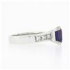 Image 5 : Platinum 2.83 ctw GIA Cushion Ceylon Purple Sapphire & Diamond Engagement Ring