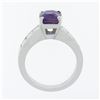 Image 8 : Platinum 2.83 ctw GIA Cushion Ceylon Purple Sapphire & Diamond Engagement Ring