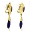 Image 6 : 18K Yellow Gold Large Amethyst & Diamond Drop Dangle Enhancer Day Night Earrings
