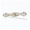 Image 5 : Antique Art Deco Black Starr Frost Platinum GIA Natural Pearl & Diamond Bar Pin