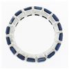Image 5 : Unisex Platinum 5.61 ctw Square Step Cut Sapphire Bar Channel Eternity Band Ring