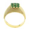 Image 7 : Vintage 18k Yellow Gold .75 ctw Round Emerald Cluster w/ Wrapped Twisted Wire Ri