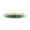 Image 3 : Vintage 18k Gold GIA Arc Shape Green & White Jade w/ Open Work Bangle Bracelet